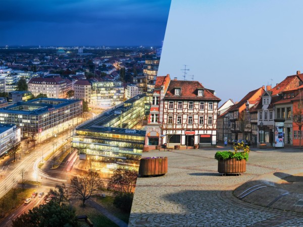 Innenstadt Hannover und Stadtzentrum Helmstedt