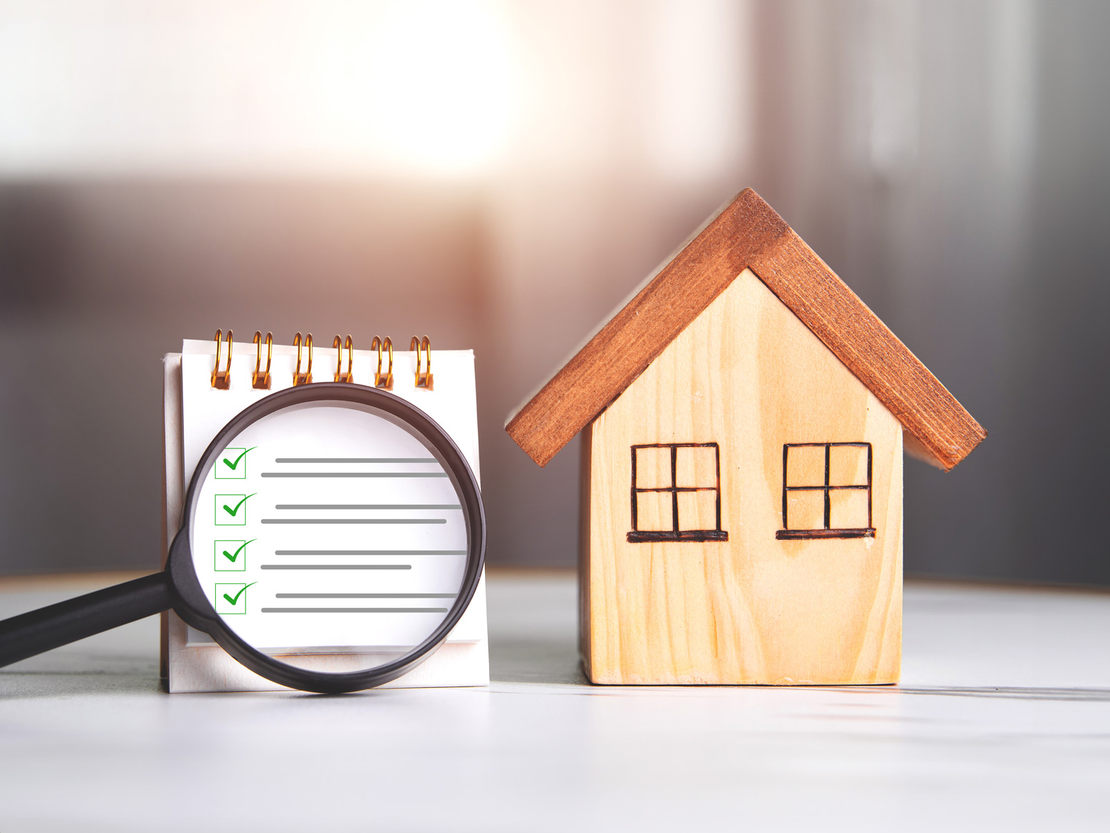 Auf dem Beitragsbild zum 14-Punkte-Plan der Bundesregierung zum Wohnungsbau bzw. der Baubranche ist ein Modell-Haus und eine Checkliste abgebildet.