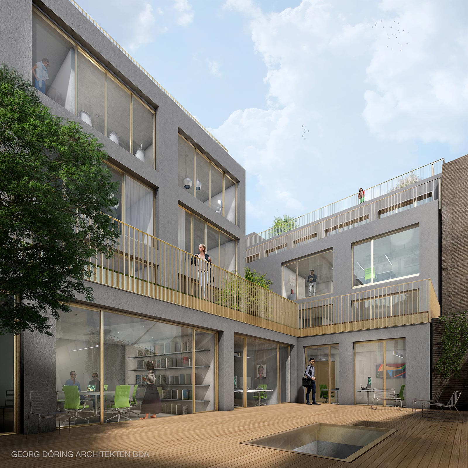Visualisierung des Neubau Wohn- und Geschäftshauses in der Großkölnstraße in Aachen.