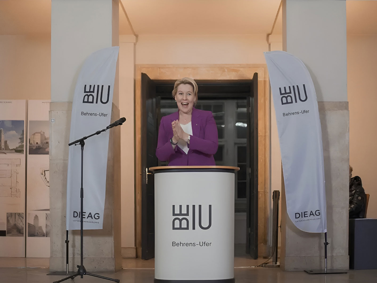 Franziska Giffey bei der Eröffnung der ASML Räumlichkeiten am Behrens-Ufer Berlin.