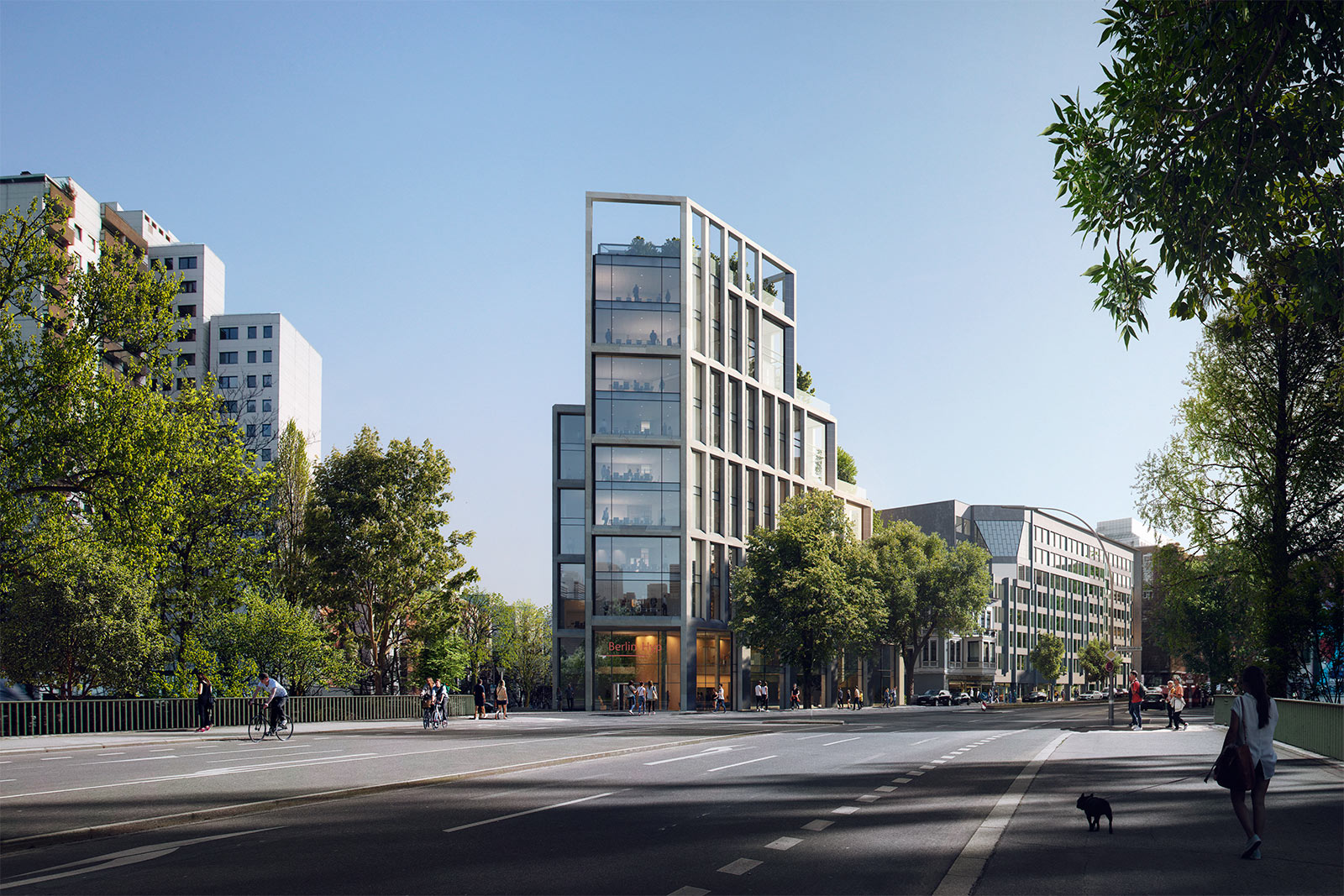 Außenvisualisierung des Neubaus der Unternehmenszentrale von Berlin Hyp