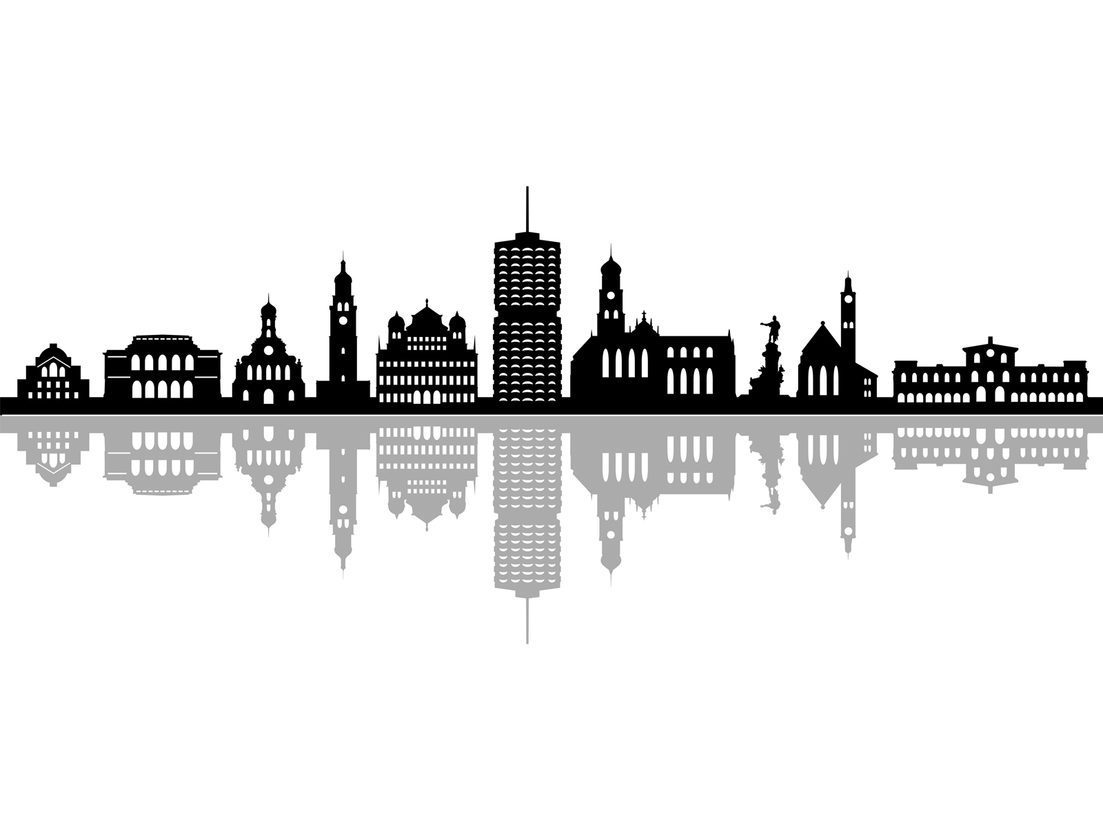 Hintergrundbild zum Beitrag: Berliner Allee Augsburg | neubau eines Wohnquartiers. Auf dem Bild ist schemenhaft die Skyline von Augsburg zu sehen.