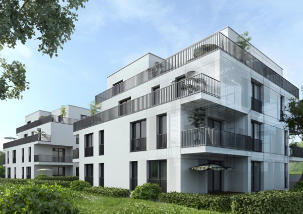 Visualisierung des Neubaus iBuchrain Living m Buchrainweg 139 in Offenbach.