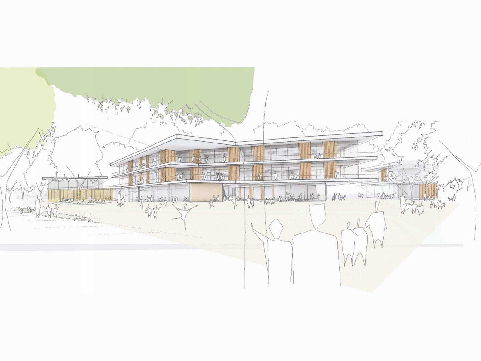 Visualisierung des neuen Bildungscampus Sodenmatt in Bremen