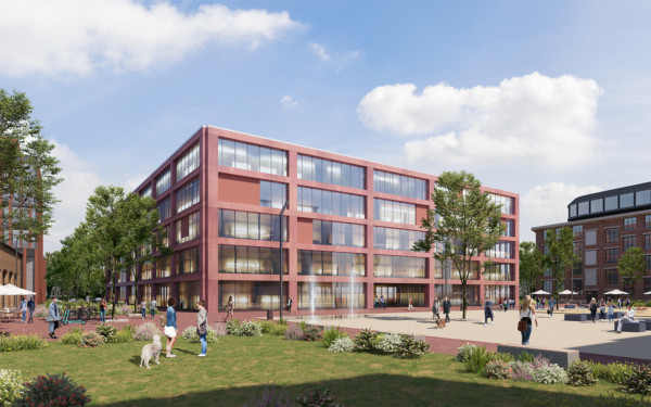 Visualisierung des Bürohaus MI5 Nord auf dem Cologneo Campus