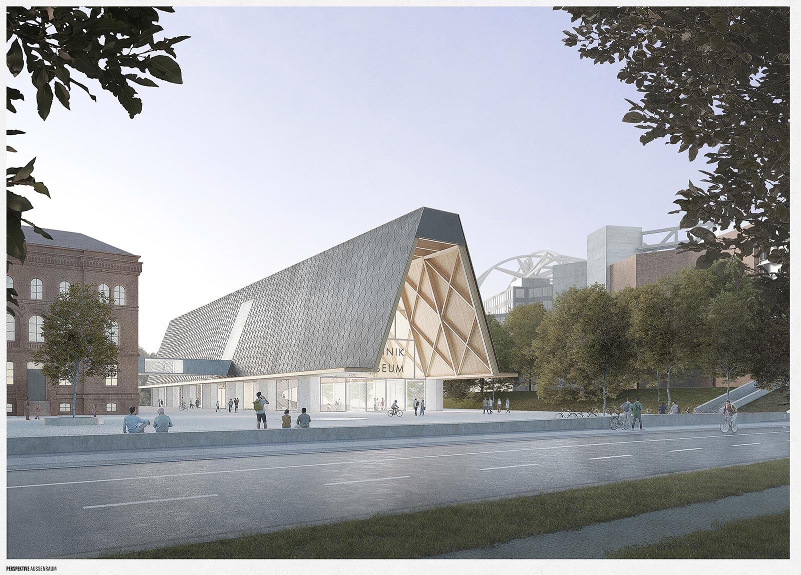 Siegerentwurf des Realisierungswettbewerbs für das Eingangsgebäude des Deutschen Technikmuseums.