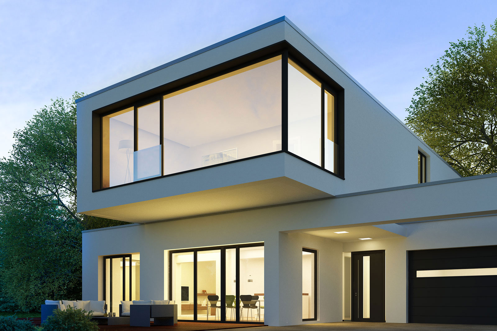 Auf dem Profilbild des Unternehmensprofil vom Hamann Bauzentrum in Nickenich ist ein modernes Einfamilienhaus abgebildet.
