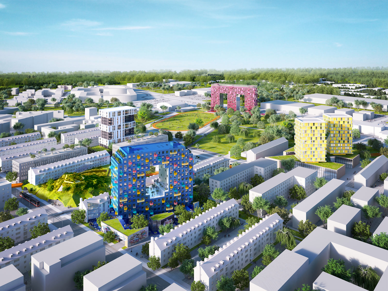 HOME Häuser auf dem Franklin Areal in Mannheim (Visualisierung)