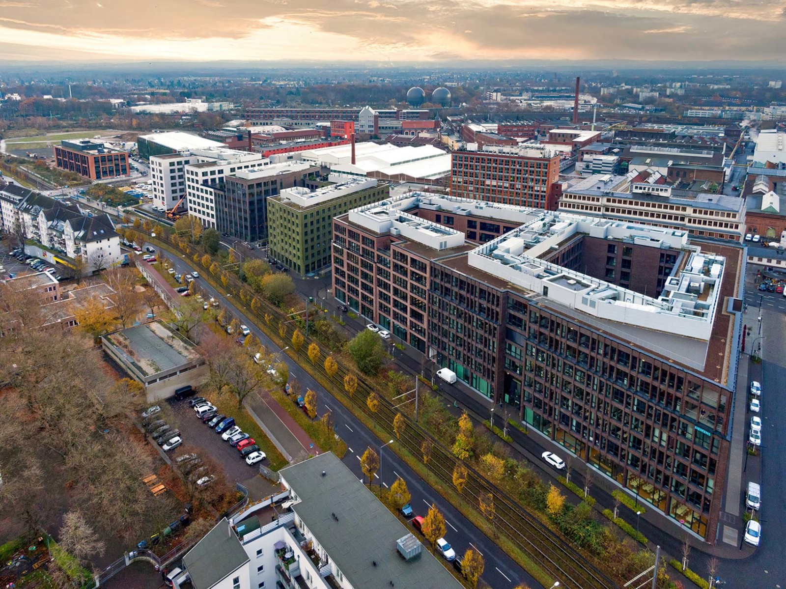 Drohnenaufnahme des Großprojekts I/D Cologne in Köln