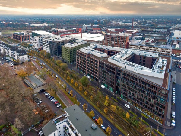 Drohnenaufnahme des Großprojekts I/D Cologne in Köln