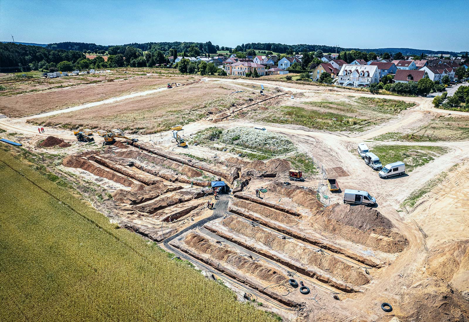 Luftaufnahme: Baufeld Neubaugebiet Kellerbergbreite in Schrobenhausen