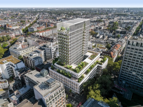 Visualisierung des KöTower in Düsseldorf