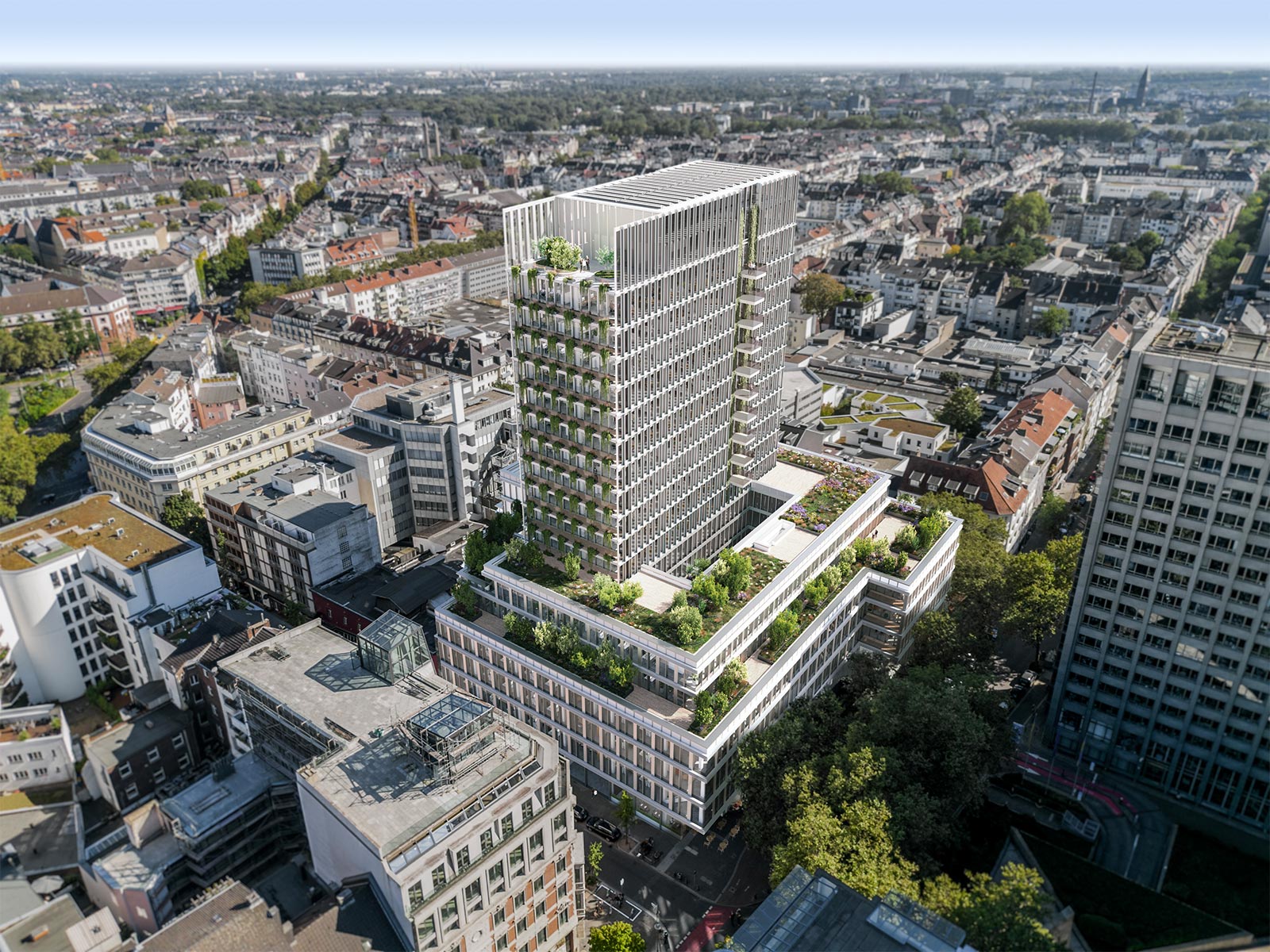 Visualisierung des KöTower in Düsseldorf