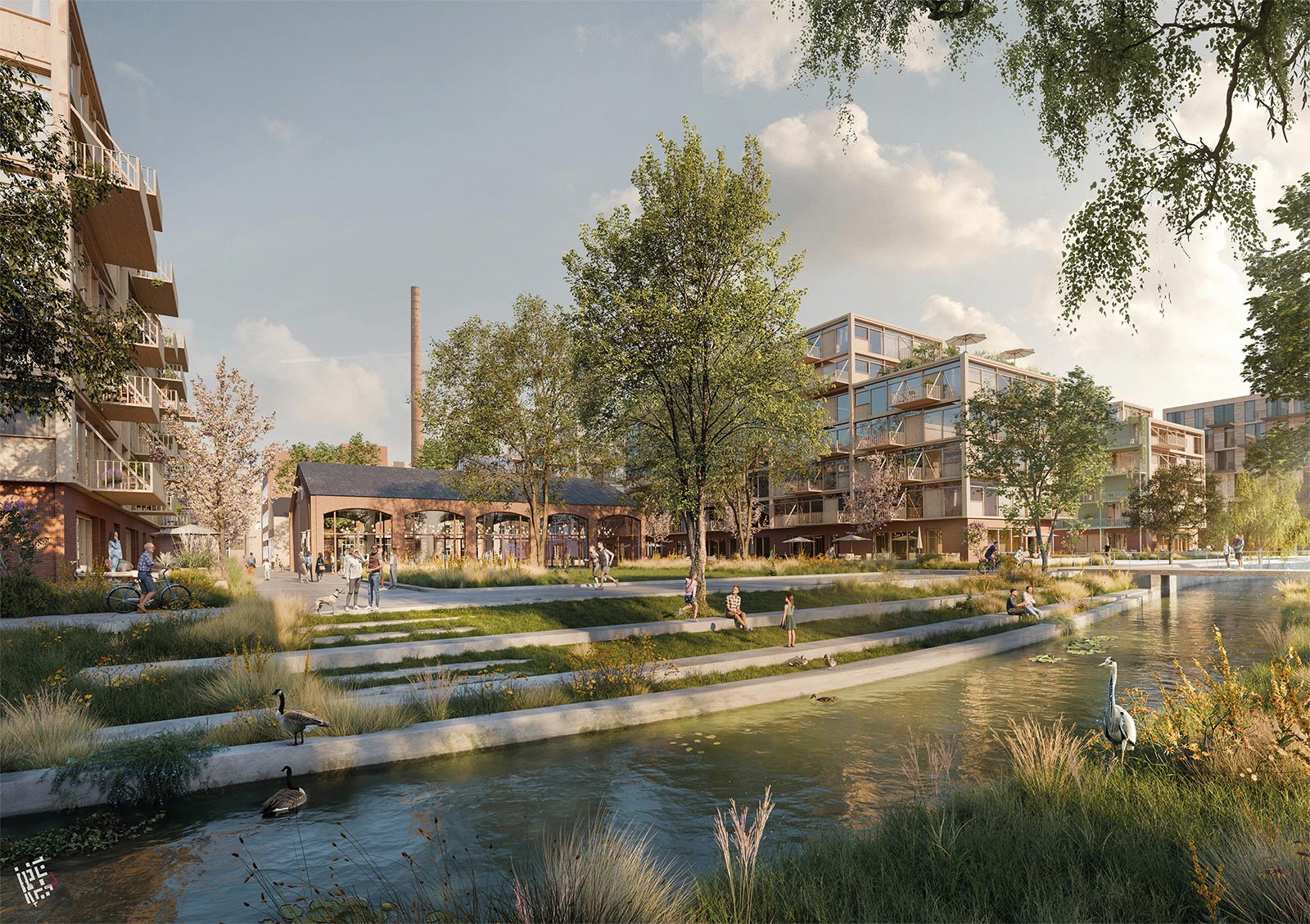 Visualisierung des geplanten Quartiers Living in Augsburg (LIA)