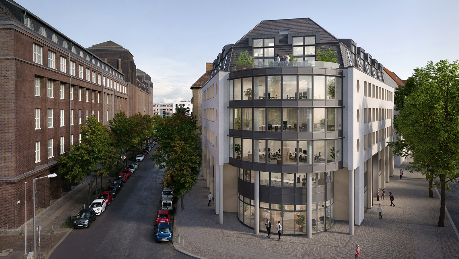 Visualisierung: Das Bürogebäude M8 in der Marktstraße Berlin