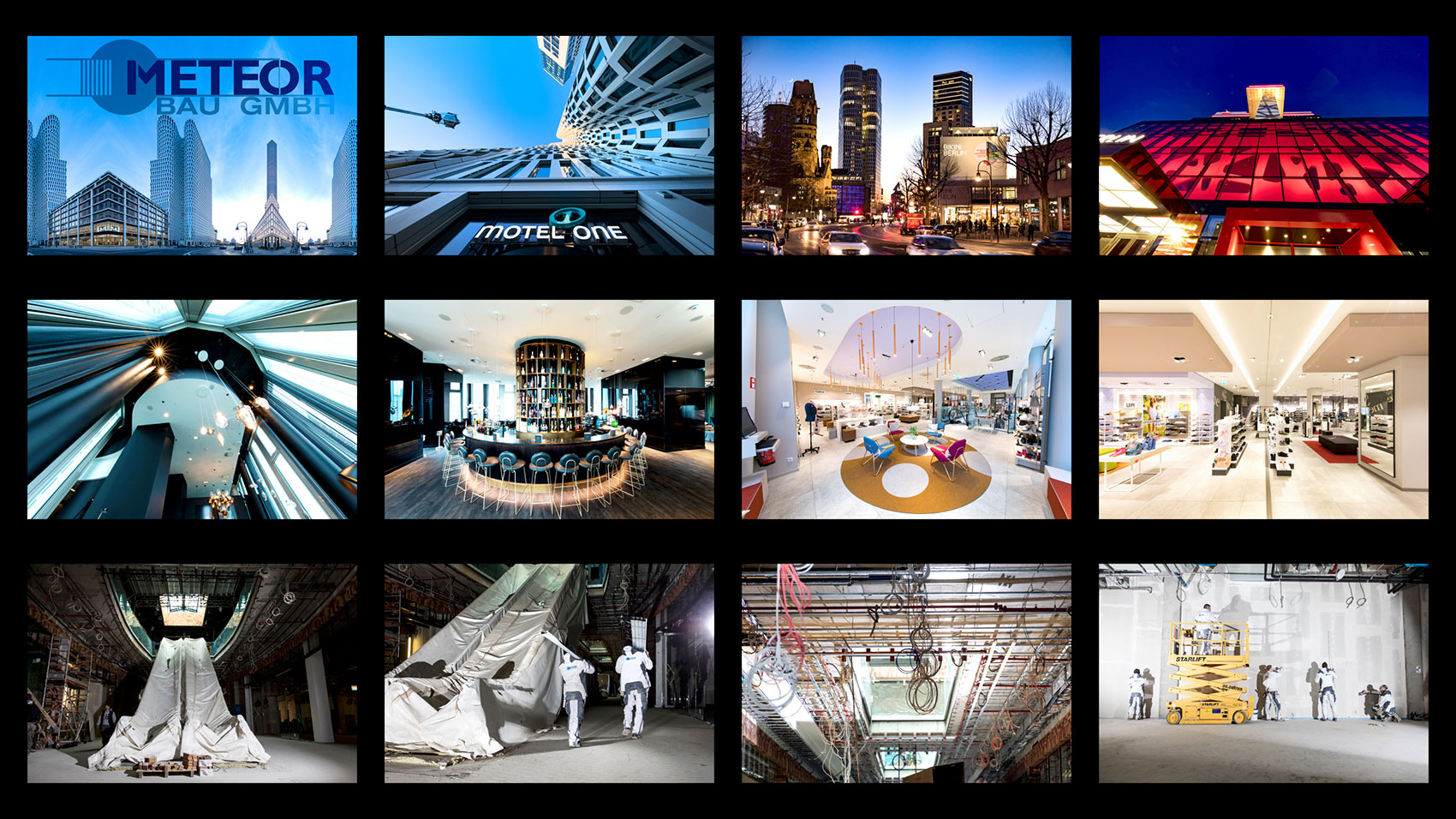 Collage mehrerer Referenzprojekte der METEOR BAU GmbH