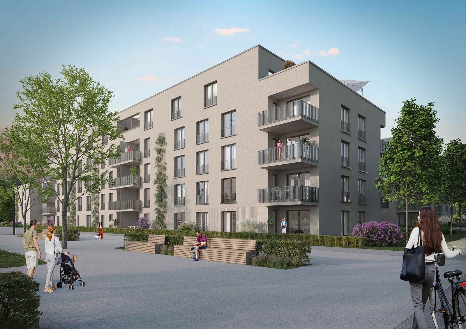 Visuailisierung des Projekts Neckar.Sustain im Neckar.Au Viertel in Rottenburg am Neckar.