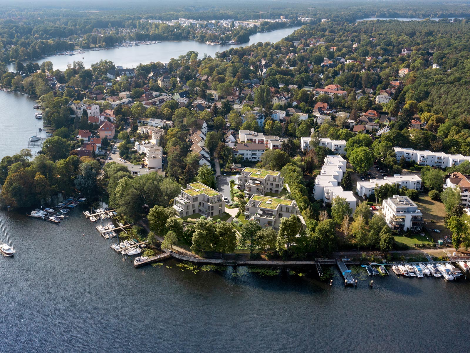 Überblick über die Neubau Mehrfamilienhäuser in der Scharfenberger Straße in Berlin