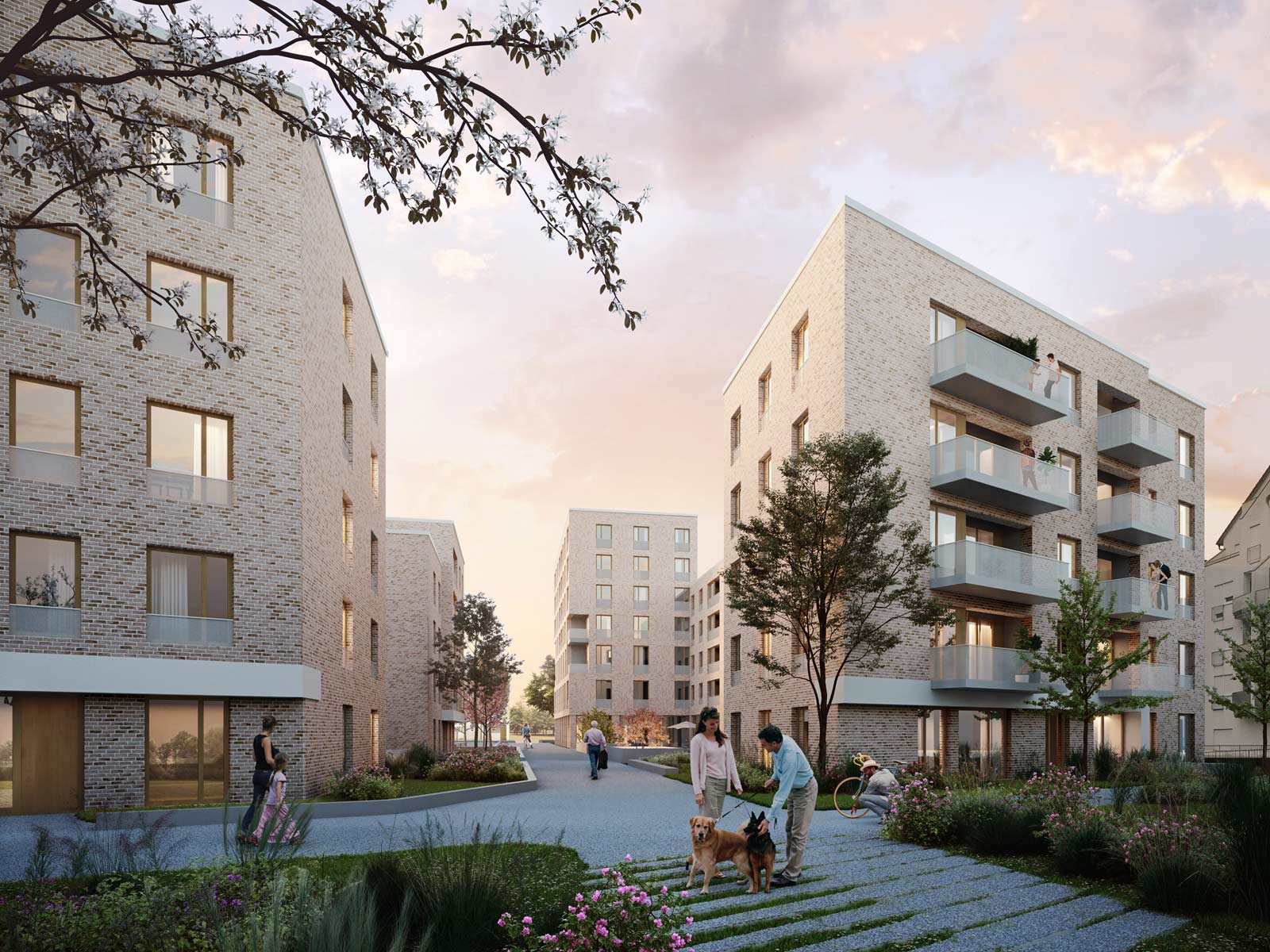 Visualisierung des Neubauprojekts Neue Mitte in Graben-Neudorf.