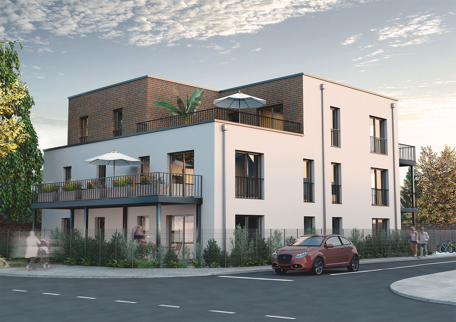 Visualisierung: Neubau in der Odilienstraße 1 in Dormagen Gohr