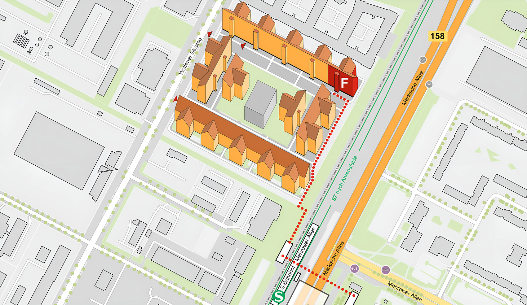 Lageplan mit Wegbeschreibung