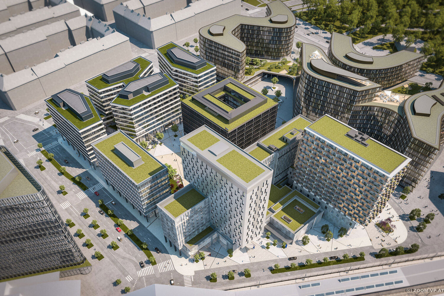 Visualisierung eines Quartiers von oben