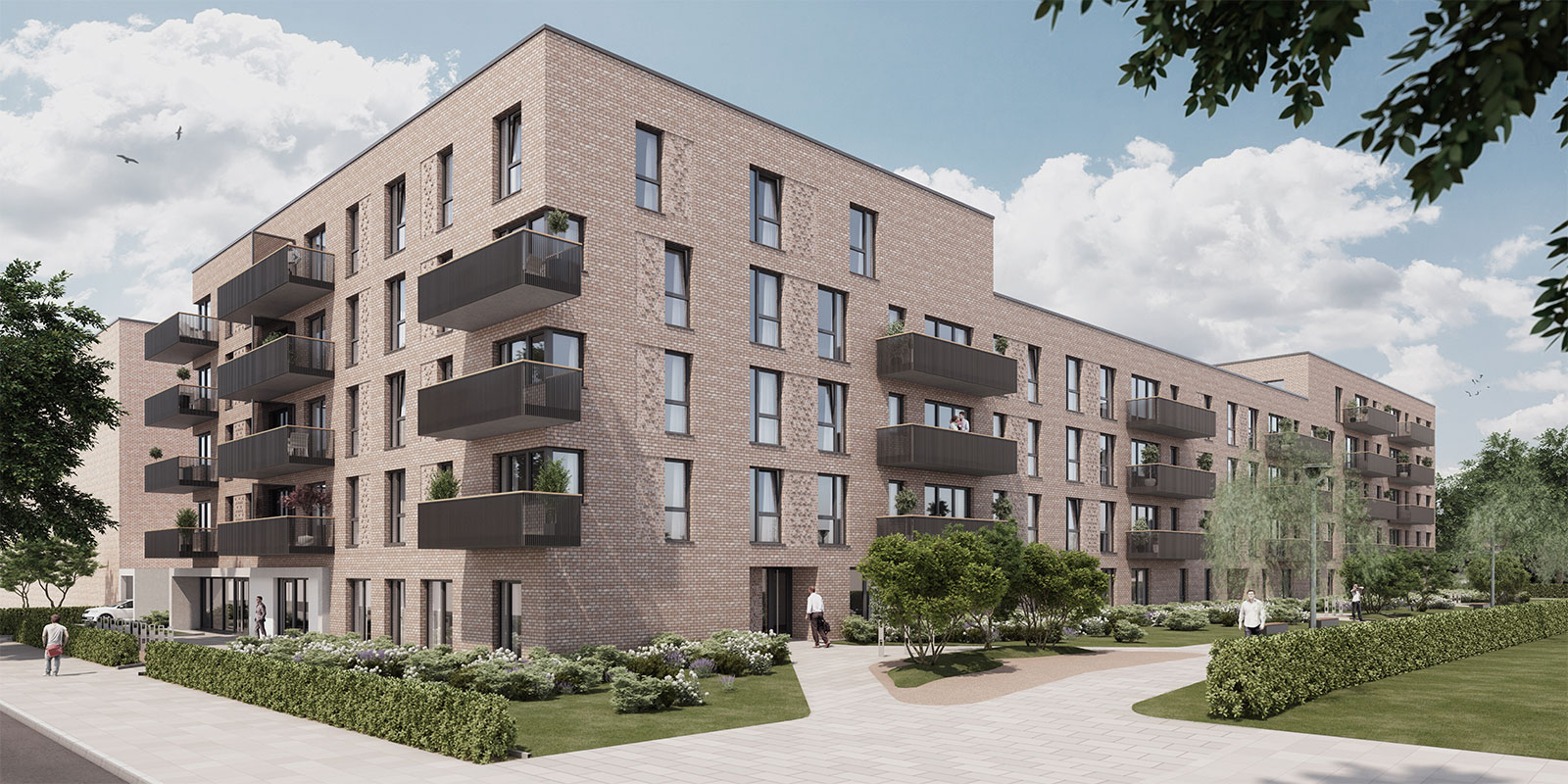 Visualisierung eines Bauvorhabens von der Stadtplanern des Architekturbüros Planebene A Architekten in Hamburg