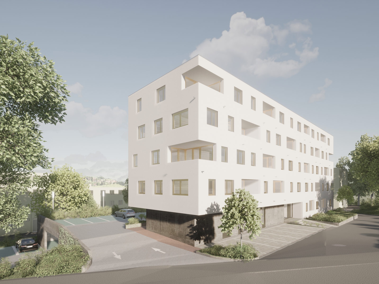 Visualisierung der Nachverdichtung des Quartiers Vornholzstraße in Passau.