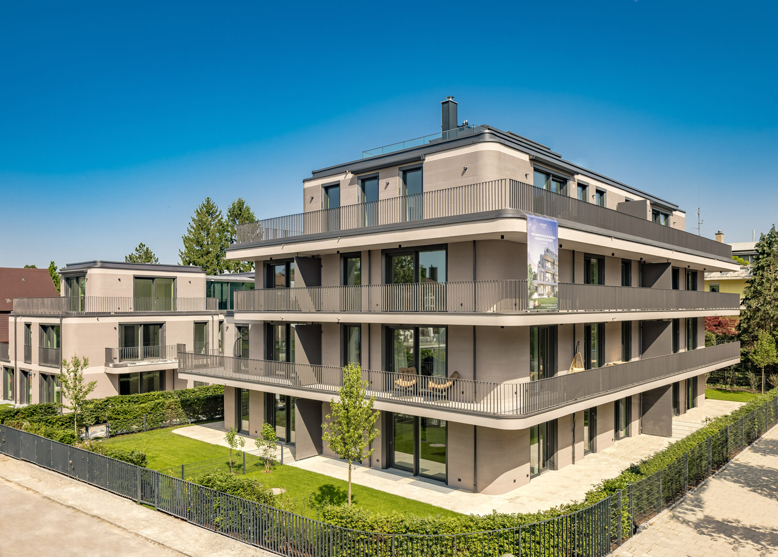 Visualisierung des Bauprojekts Am Schwabinger Bach von Legat Living in München.