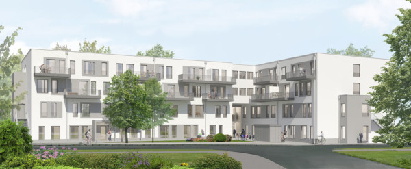 Visualsierung des Neubauprojekts Seniorenzentrum Lanstrop: Wohnanlage für Senioren.