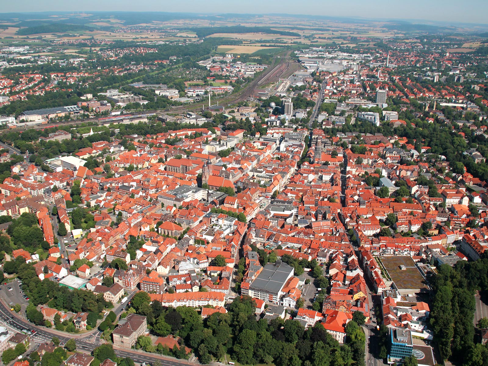 Luftaufnahme der Stadt Göttingen