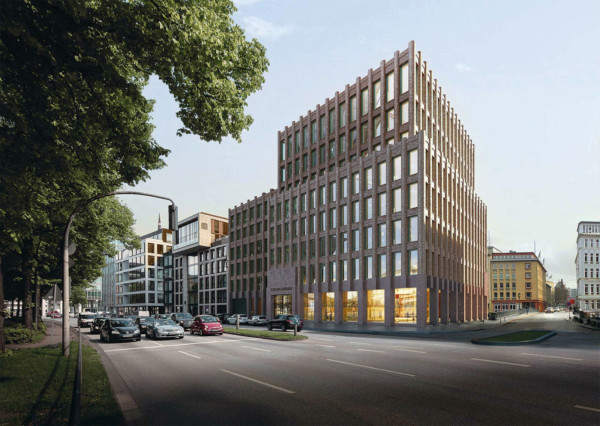 Visualisierung: Tichelhaus in Hamburg mit Backsteinfassade.