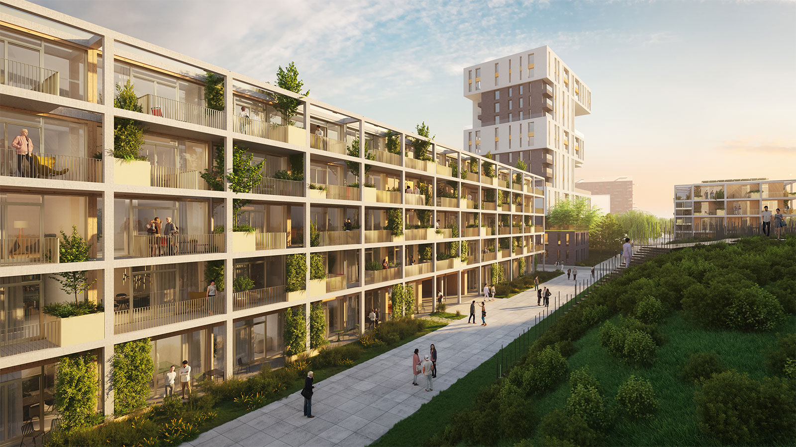 Visualisierung des Neubaus Timber Hill in Mannheim