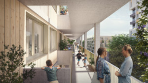 Balkon mit Aussicht vom Timber Hill in Mannheim
