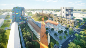 Visualisierung von Franklin; Timber Hill ist eines der Gebäude