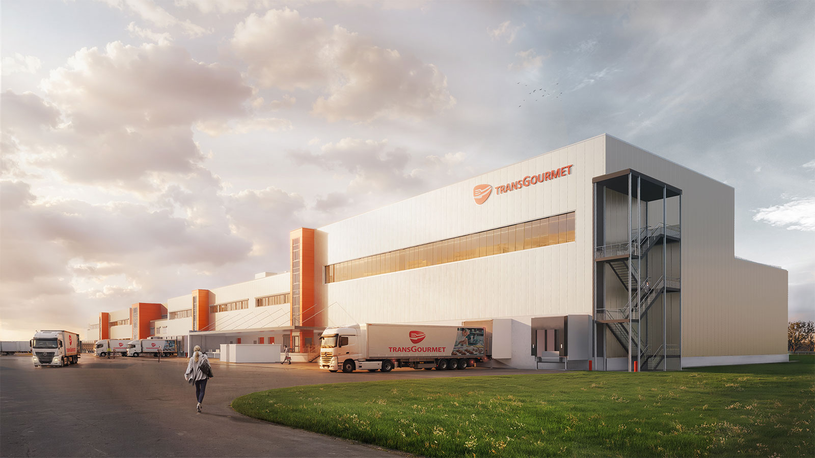 Visualisierung: Neubau einer Logistikhalle Transgourmet in Leipheim bei Ulm