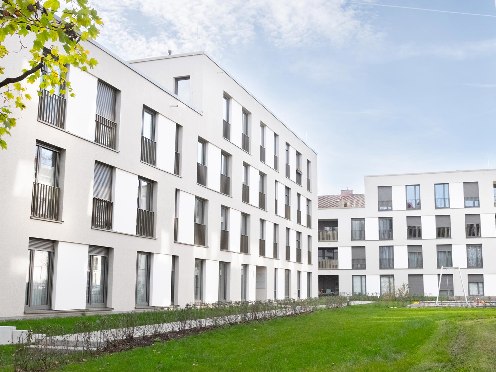 Der moderne Neubau in der Wollmatinger Straße in Konstanz.
